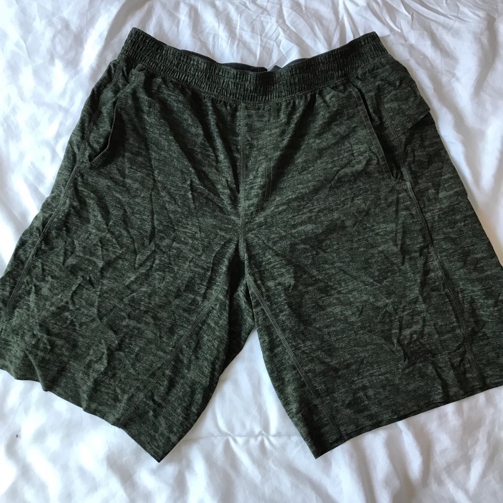 Heather green lulu shorts